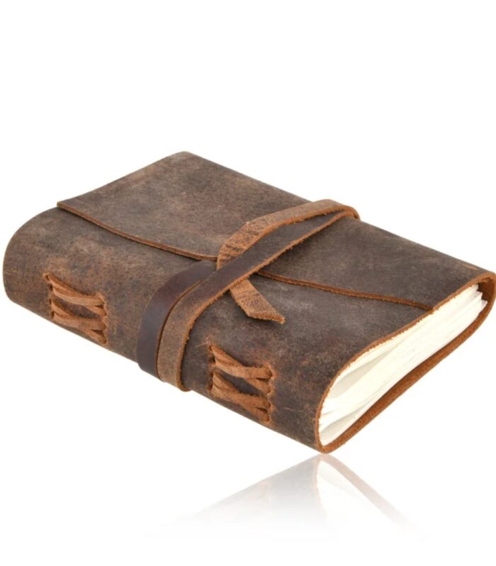 Vintage Leather Journal - Handmade Grimoire Book of Shadows - Genuine Leather Bound Witchcraft Diary